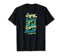 Disfruta del Surf Laguna Beach California Retro Style Surfing Camiseta