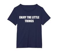 Disfruta Las Pequeñas Cosas Camiseta, Mujer Tallas Grandes, Azul Marino, 2XL Grande