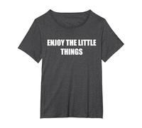 Disfruta Las Pequeñas Cosas Camiseta, Mujer Tallas Grandes, Jaspeado Oscuro, 1XL Grande