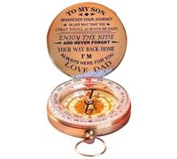 Disfrute de la brújula de Viaje para su Hijo de papá Vintage Aventure Ride Navegation Compass Regalo de brújulas Antiguas Personalizadas para su Hijo Graduation Dad to Son.
