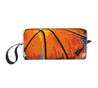 Disfrute del Bosquejo Colorido del Baloncesto Impreso, Bolsa de Maquillaje Bolsa de cosméticos Bolsa de artículos de tocador de Viaje portátil Bolsa de Maquillaje