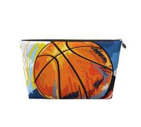 Disfrute del Bosquejo Colorido del Baloncesto Impreso, Bolsa de Maquillaje Bolsa de cosméticos Bolsa de artículos de tocador de Viaje portátil Bolsa de artículos de tocador