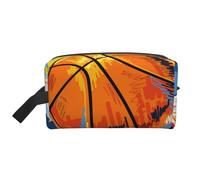 Disfrute del Bosquejo Colorido del Baloncesto Impreso, Bolsa de Maquillaje Bolsa de cosméticos Bolsa de artículos de tocador de Viaje portátil Organizador de Bolsa de Maquillaje