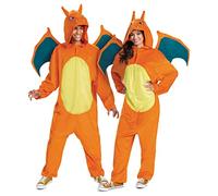 DISGUISE 124379D-20L CHARIZARD Deluxe - Disfraz y accesorios de Pokémon para adultos, color naranja