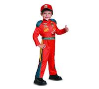 DISGUISE 19875L Disney Pixar Lightning Mcqueen Cars - Disfraz clásico para niños pequeños, 3, dibujos animados, rojo, L (4-6)
