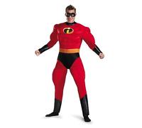 Disguise 5368C - Disfraz de Disney Pixar Mr para hombre, talla grande, disfraz de superhéroe de Los Increíbles, para adulto, rojo, XXL (50-52)