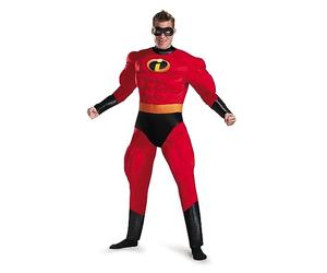 Disguise 5368C - Disfraz de Disney Pixar Mr para hombre, talla grande, disfraz de superhéroe de Los Increíbles, para adulto, rojo, XXL (50-52)