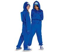 DISGUISE Among Us Blue Impostor - Mono con capucha clásico para niños, disfraz oficial con el icónico aspecto de impostor azul para Halloween y diversión de disfraces