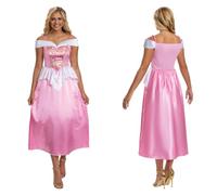 Disguise Aurora Costume for Women, Official Disney Princess Licensed Product, Beautiful Bodice with Printed Gold Pattern and Sleeves, Fishtail Skirt