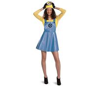 Disguise Costume for Women, Official Minions Stuart Outfit with Skirt Goggles and Hat, Multicolored, Medium (8-10)