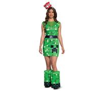 Minecraft Womens Creeper Fancy Dress Costume Medium