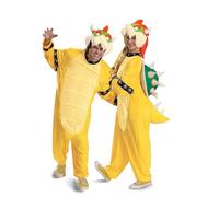 Disguise Disfraz de Super Mario Bowser para adultos, overol oficial de Nintendo Bowser con capucha, talla (XS/S)