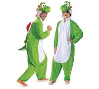Disguise Disfraz de Super Mario Yoshi para adultos, overol oficial de Nintendo Yoshi con capucha, talla (XS/S)