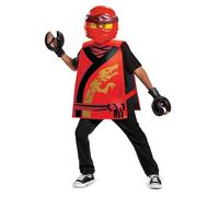 DISGUISE 100379 Disfraz de Ninjago de Kai para niños, color rojo, talla única