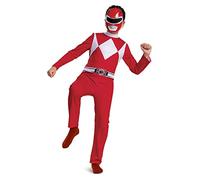 Disguise Disfraz Oficial Power Rangers, Disfraz Power Ranger Rojo Clásico, Traje Mighty Morphin, Talla M, Para niños de 6 a 8 Años