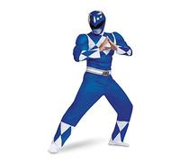 Disguise Disfraz Power Ranger Adulto Musculoso Azul, Power Rangers Disfraz Adulto, Power Ranger Azul Disfraz, Disfraz Superheroe Adulto Hombre, Disfraz Carnaval Hombre Tallas X,XXL