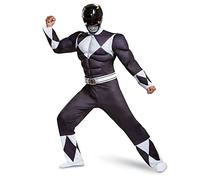 Disguise Disfraz Power Ranger Adulto Musculoso Negro, Power Rangers Disfraz Adulto, Disfraz Superheroe Adulto Hombre, Disfraz Power Rangers Negro, Disfraz Carnaval Hombre Talla X