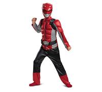Disguise Disfraz Power Ranger Rojo Niño, Beast Morphers Musculoso, Superhéroe para Carnaval y Halloween, 7-8 años