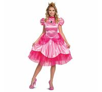 Disguise Disfraz Vestido Princesa Peach Deluxe Corona Mujer Halloween Rosa 10693