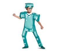 DISGUISE DISK65662K - Disfraz oficial de Minecraft con diseño de diamante de lujo hecho con material súper suave, disfraces de Navidad y Halloween para niños, azul, talla M