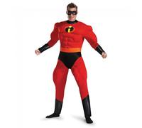 Disguise 5368C - Disfraz de Disney Pixar Mr para hombre, talla grande, disfraz de superhéroe de Los Increíbles, para adulto, rojo, XXL (50-52)