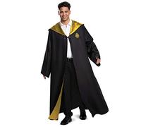 Disguise Harry Potter Hogwarts Robe Deluxe Adult Costume Accessory, Black & Gold, XXL (50-52)