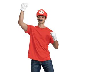 Disguise Kit de accesorios para adulto de Mario (Super Mario Bros), con licencia oficial de, ajuste cómodo con diseño detallado, talla única para adulto