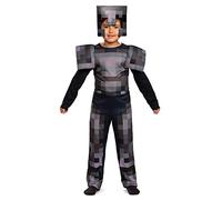 DISGUISE Minecraft Netherite Armour - Mono clásico para niños, con licencia oficial de Minecraft, unisex, incluye casco y hombros de Netherite, 7-8 años