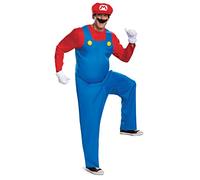 DISGUISE Official Nintendo Deluxe Super Mario Costume Adult Includes Mario Hat and Gloves, Halloween Costume for Adults Fancy Dress Up Outfit for Men