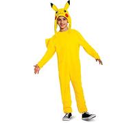 disguise Pokemon Disfraz Pikachu Oficial, Disfraz Pikachu 100% Poliéster, Capucha Extraible de Pikachu, Halloween Carnaval, Recomendado para Niños 7-8 Años, Talla L