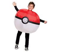 Disguise Pokemon Poké Ball Inflatable Costume Disfraz inflable Poké Ball rojo y blanco con ventilador integrado para niños.