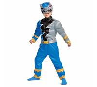 Disguise Potencia Rangers Azul Ranger Dino Fury Niño Muscle Disfraz 115929