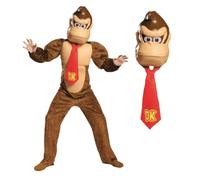DISGUISE Super Mario Bros DISK98812G Donkey Kong Deluxe - Disfraz de Nintendo para niños, dibujos animados, marrón, talla única