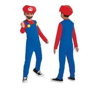 Disguise Super Mario - Disfraz Super Mario Oficial - Incluye Bigote y Gorro - Talla M 7-8 Años