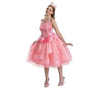 Disguise Wicked Glinda Costume, Deluxe Official Wicked Pink Glinda Dress Costume Dress for Women, Size (18-20)