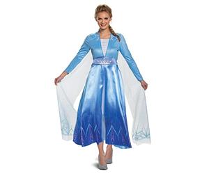 Disguise Women's Disney Elsa Frozen 2 Deluxe Adult Costume, Blue, Small