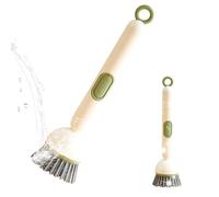 Dish Brush- Rotating Scrubber With Soap Dispenser, Long Handle 3 in 1 Cleaning Tool | Six Way Brush Head Kitchen Cleaning for Pots, Pans, Stove, Sink, Bottles, Dishes, Household Crevices