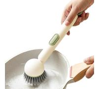 Dish Brush, Sink Cleaning Tool, 2.36x2.36x10.63 Inches Heavy Duty Kitchen Cleaning Brushes, Household Washing Adjustable Dispenser Holder for Glass, Pan, Pot, Bathroom Cleaning