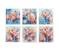 Dish Cloth Set, Absorbent Kitchen Wipe, 6 Pieces Floral Pattern Cleaning Rags with Soft Fiber, Wash Cloth Cleanings, Multi Use Household Cleaning Towel with Modern Style, Kitchen Accessory for Home