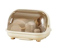 Dish Drying Container, Transparent Rack, Covered Storage with Ventilated