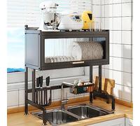 Dish Drying Rack,Over Sink Dish Drying Rack,Kitchen Dish Drainer,360 ° Dust And Oil Smoke Prevention,Don'T Block Your Sight,Carrying Capacity Of 100Kg,For Drying Bowls Plates Cups, LJJY-KK, a, 75c