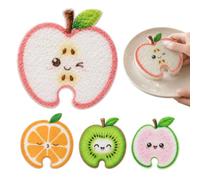 Dish - Esponja de 4 piezas de fruta, absorbente y reutilizable | Scrubbing Sponges Kitchen Cloth for Home Bathroom Dorm RV Countertop Sink Stove Pot Pan Bowl Plate