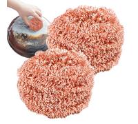 Dish Scrubber Brush - Copper Wire Pot Scrubbers | Kitchen Cleaning Tool with Non Scratch Mesh, Dishwashing Sponge for Pots Pans Sink Grill, Scouring Pad Set for Stove Oven Bathroom Cleaning