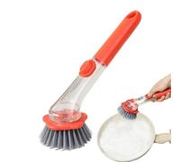 Dish Scrubber - Handheld Cleaning Brush, Built-In Liquid Soap Release System for Easy Dishwashing, Durable Kitchen Scrubbing Tool Stoves Sink Pans, Cleaning Brush for Home Kitchen Dorm Use