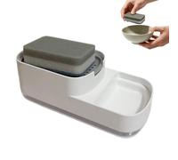 Dish Soap Dispenser - 2-in-1 Leakproof Dish Washing Soap Dispenser, Kitchen Sink Organizer with Built-in Sponge Storage for Home Apartment Daily Cleaning Routine Parents Homeowners