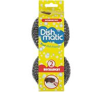 Dishmatic - Juego de 2 recambios de acero inoxidable