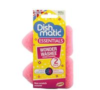 Dishmatic Wonder Washee - Recambios, Doble acción, Sensible al Calor, Rosa, Paquete de 2