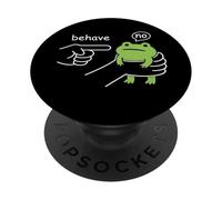 Dishonest Frog Behave No Funny Frog Meme Cartoon Men Women PopSockets PopGrip Adhesivo