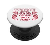 Dishonor On You, Your Cow And Your Whole Family Red Print PopSockets PopGrip Adhesivo