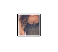 Dishowme Collar largo de barra vertical, collar con colgante en forma de Y de barra Punk, cadena de suéter de moda, joyería para mujeres, niñas y adolescentes (Plateado)